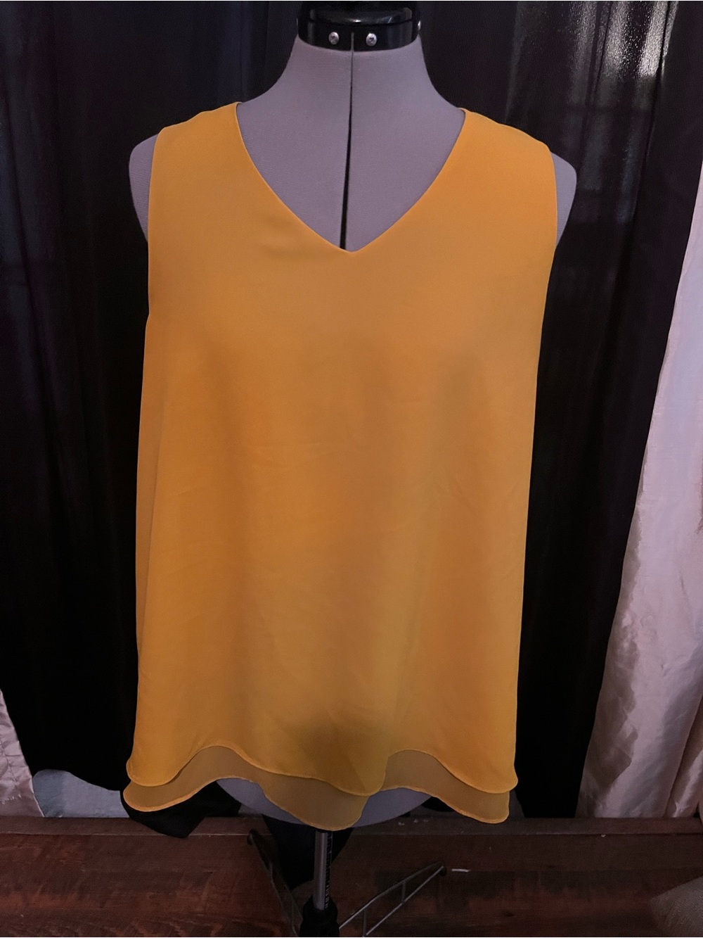 CATO Sleeveless V-Neck Camisole in Mustard Yellow